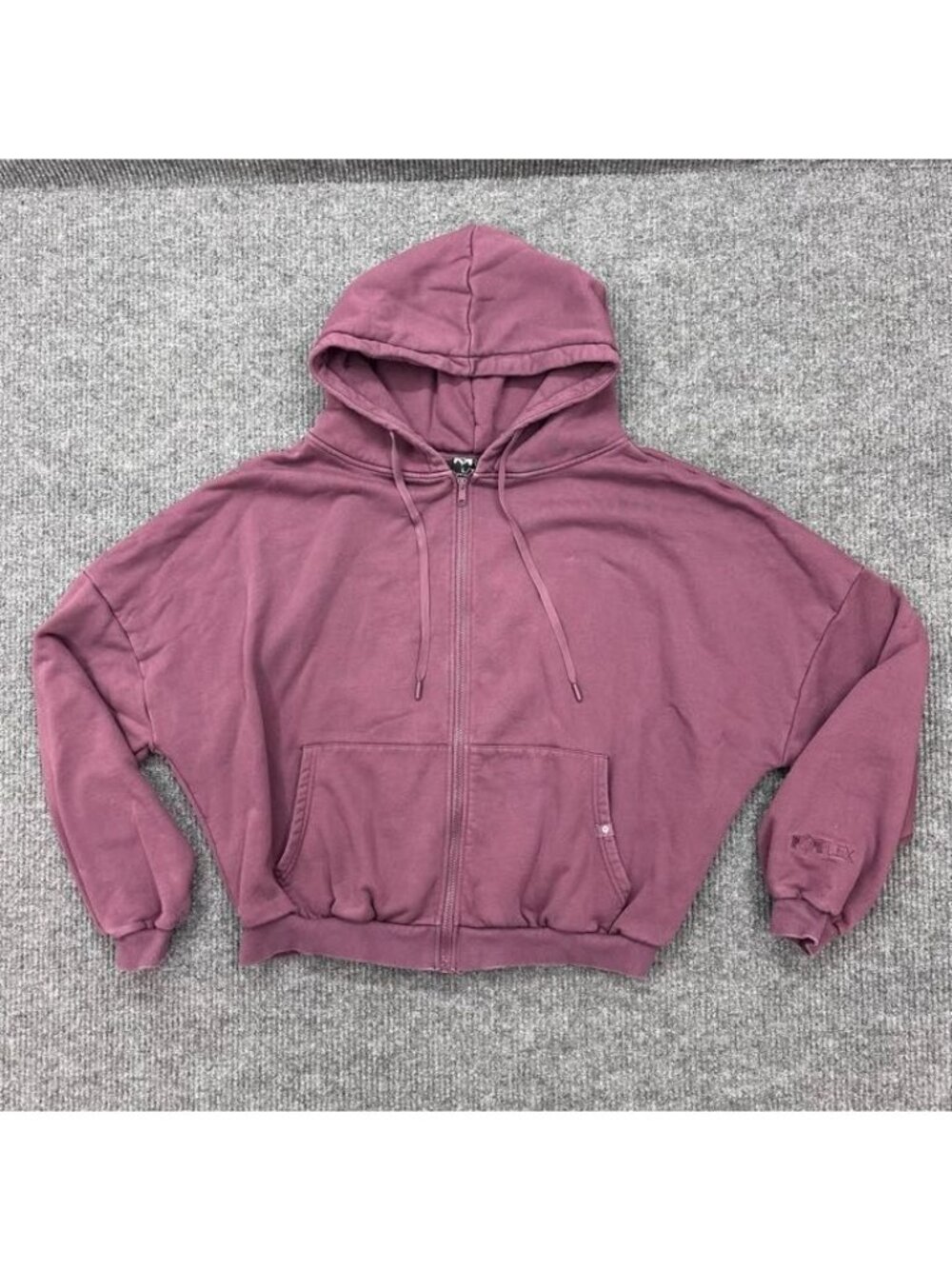 Popflex Full Zip Cloud Hoodie Oversized Sweatshirt Drop Shoulder Womens sz L/XL